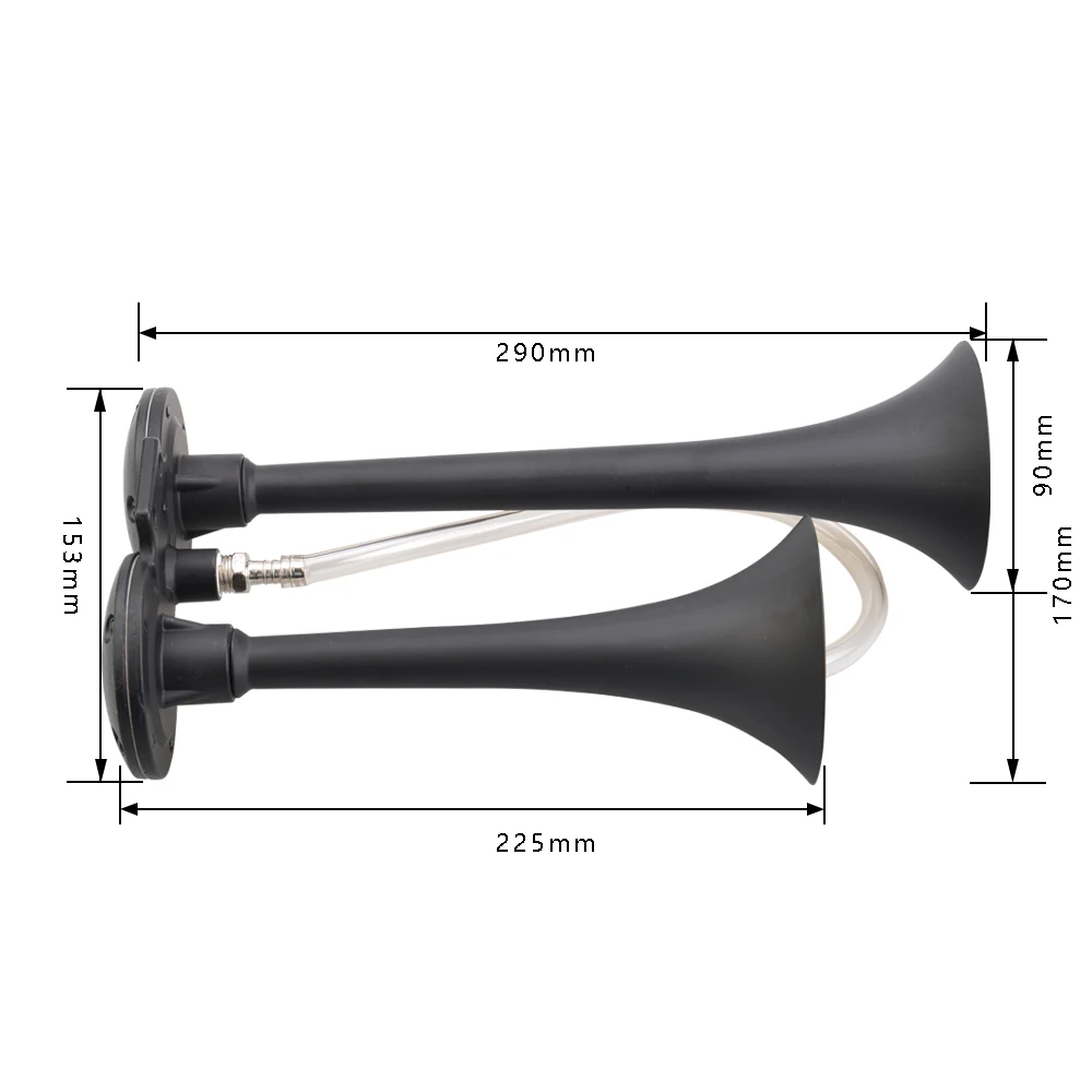 Bocina de aire doble 12V acero inoxidable para coche, camión y moto - imagen 5