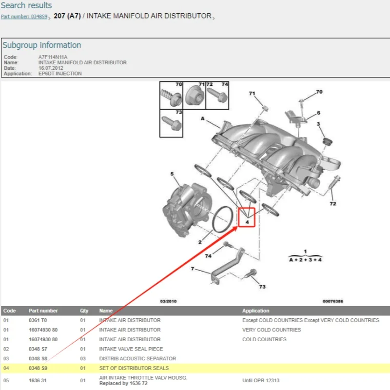 Junta colector admisión 7528340 Peugeot 208 308 408 508 Citroën C4 EP6 - imagen 2