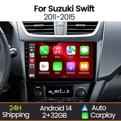 MEKEDE Android 14 Autoradio 2DIN 9″ para Suzuki Swift 2011-2015 con WiFi y CarPlay