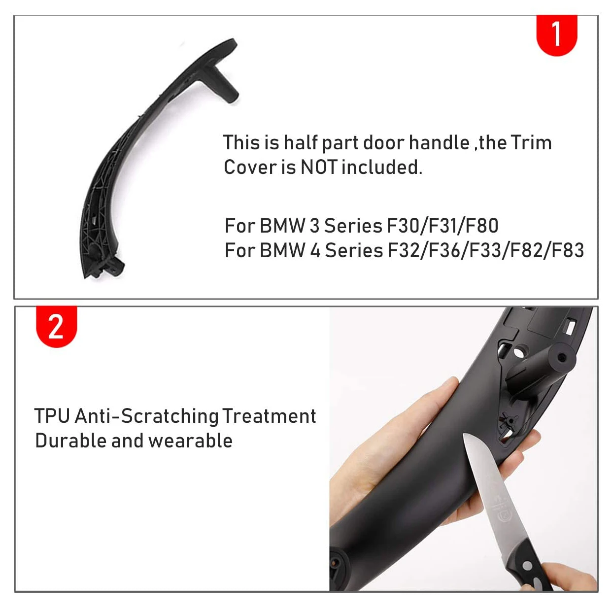 Embellecedor del tirador interior BMW 3/4 F30/F80 delantero negro - imagen 5