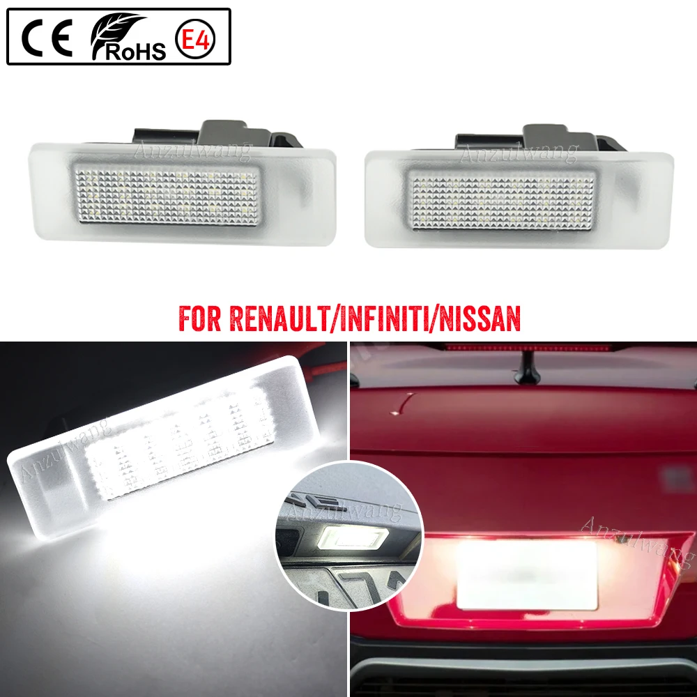 Kit de dos luces LED blancas para matrícula de vehículos Renault y Dacia