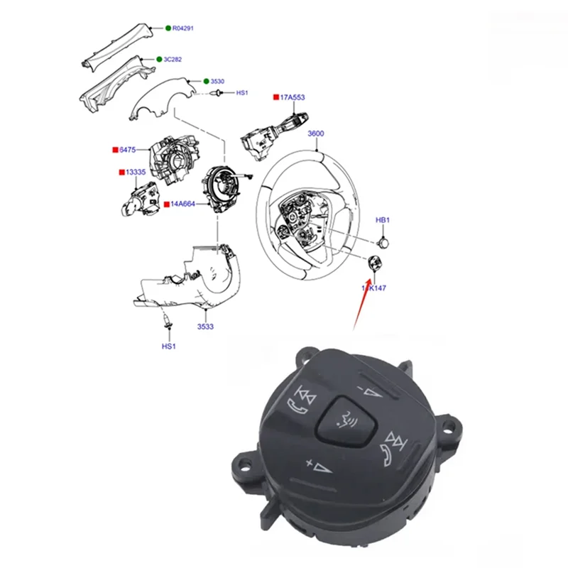 AV1T14K147AA Interruptor de volumen del volante – Ford Ranger - imagen 5