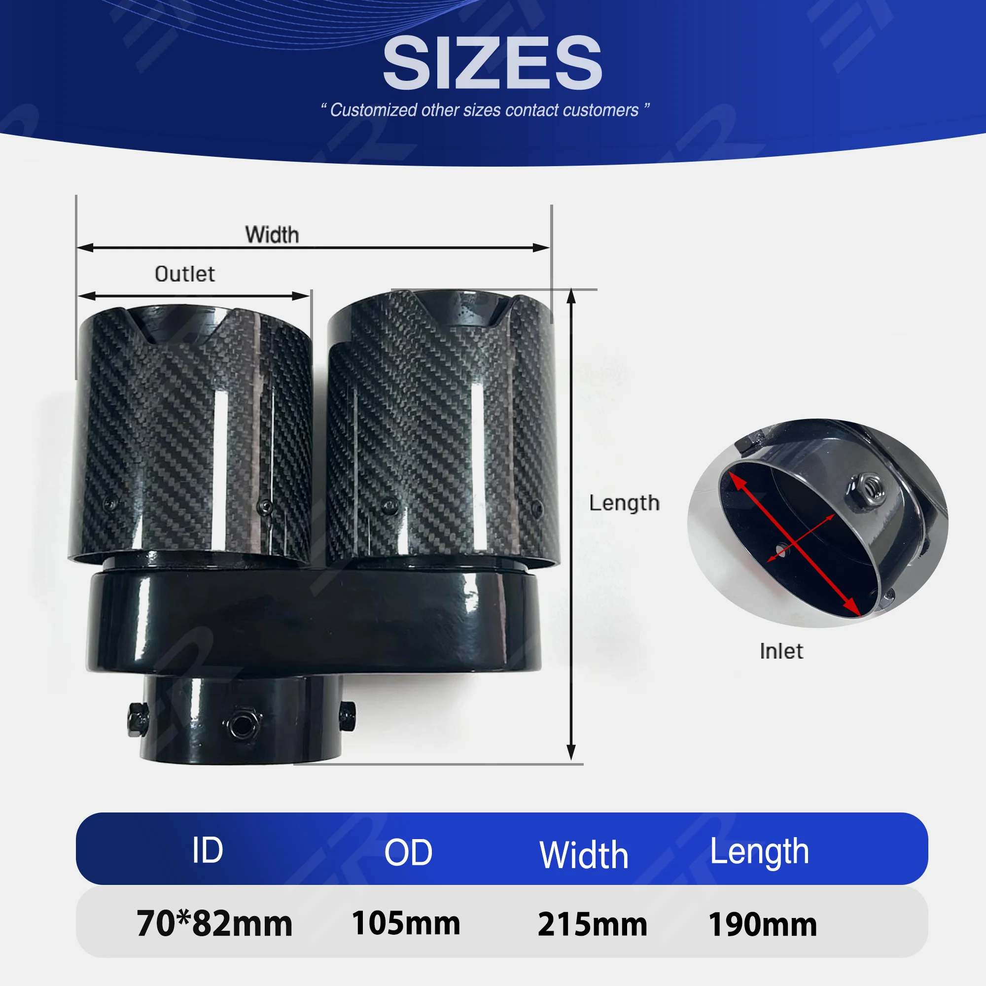 Terminal de escape ER negro de acero inoxidable 304 para BMW - imagen 2