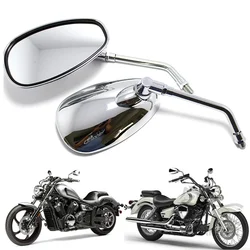 Retrovisores cromados universales para moto con rosca de 10 mm
