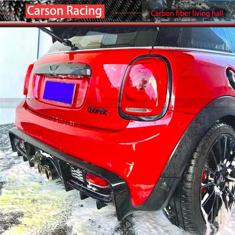Difusor trasero carbono Mini Cooper S F55/F57 con LED - imagen 4