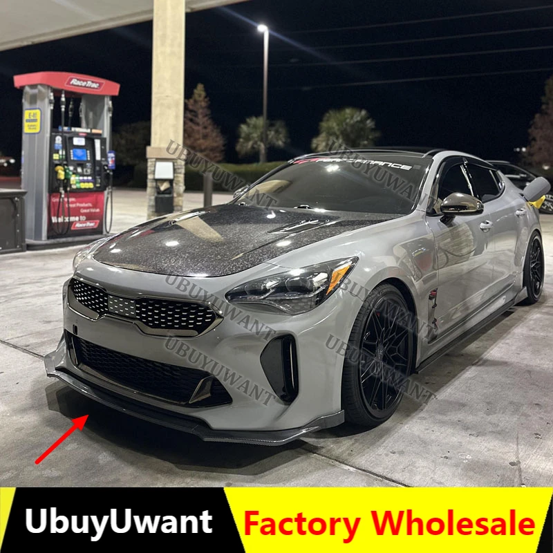 2018 hacia arriba para Kia Stinger GT EX Hatchback alerones delanteros de coche de 4 puertas mejorar la estabilidad del vehículo divisor de parachoques accesorios de coche 
 ﻿
