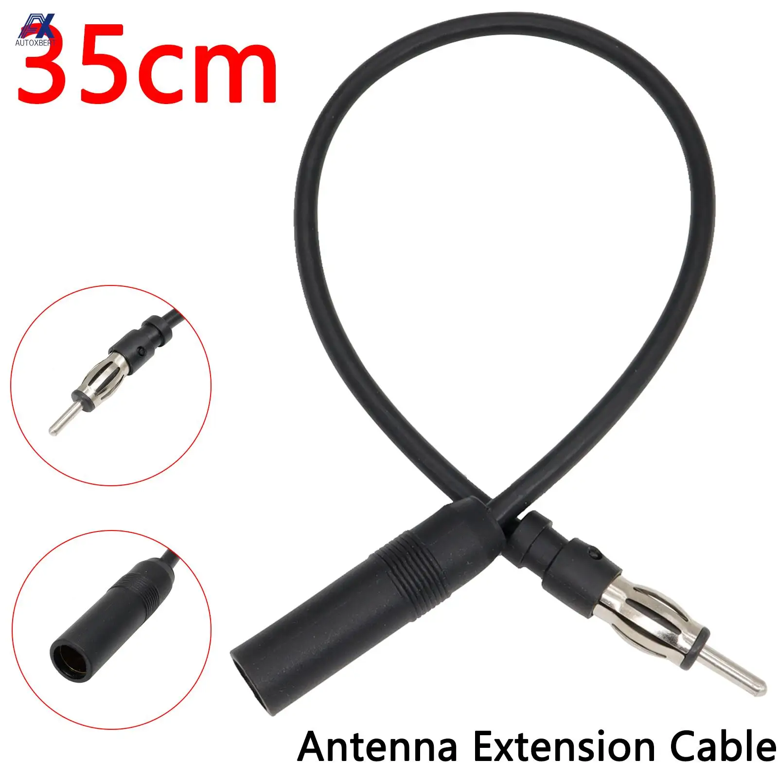 Extensión antena coaxial 35 cm para coche DIN