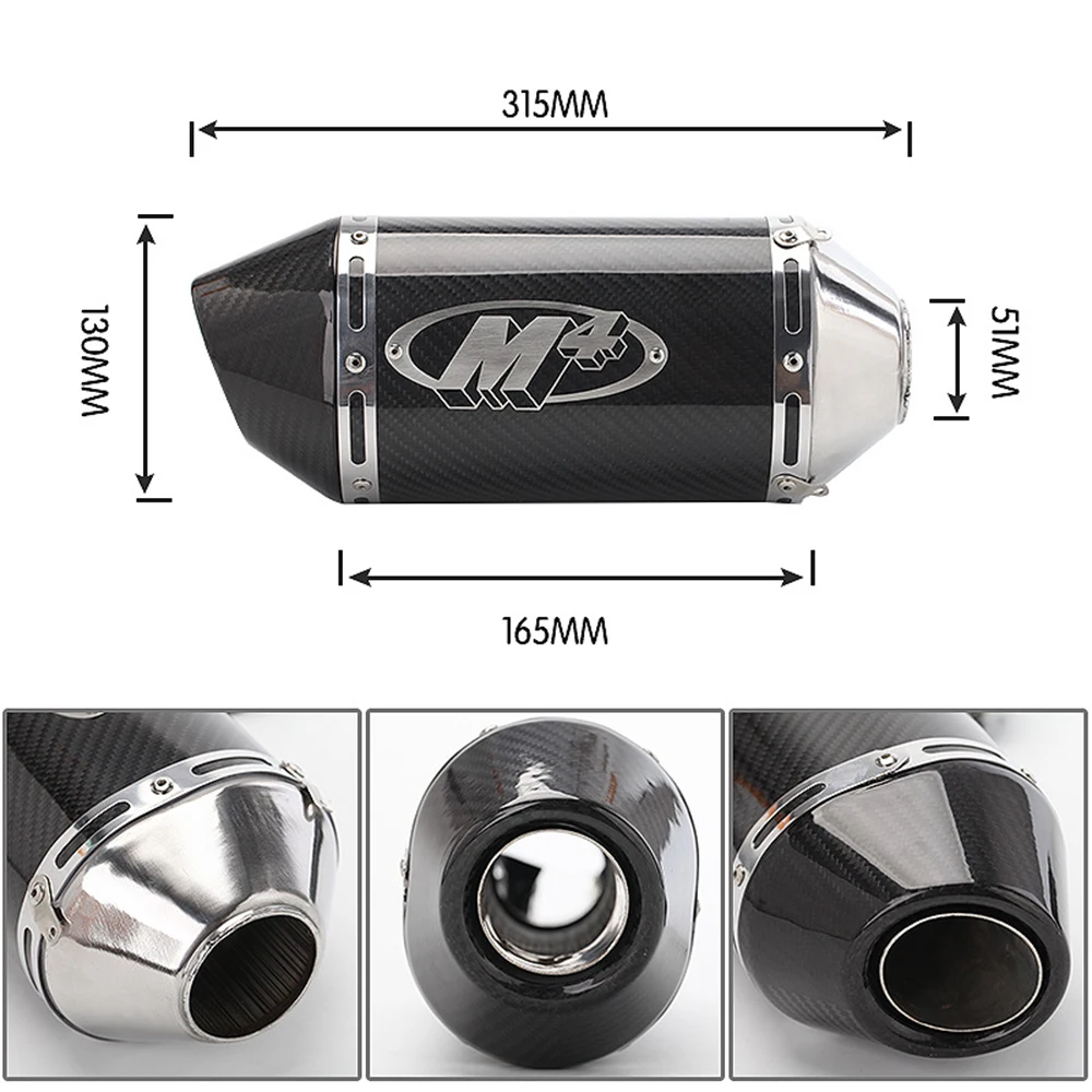 M4 silenciador de escape fibra carbono GSX250 ZX10R ZX6R MT07 - imagen 2