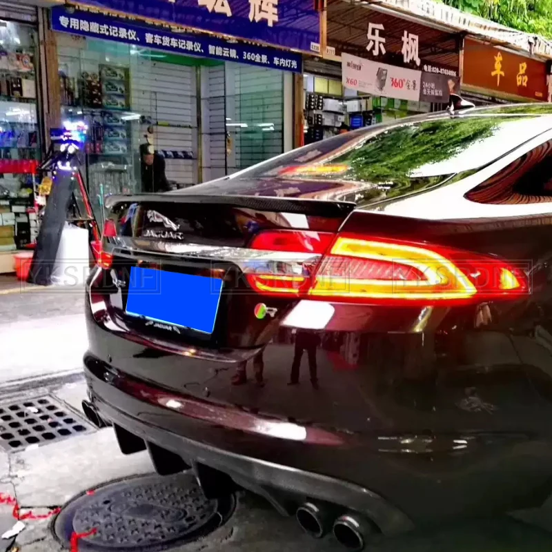 Para Jaguar XF Sport parachoques trasero difusor labio Real fibra de carbono alerón divisor cuerpo Kit 2009 2010 2011 2012 2013 2014 2015 - imagen 3