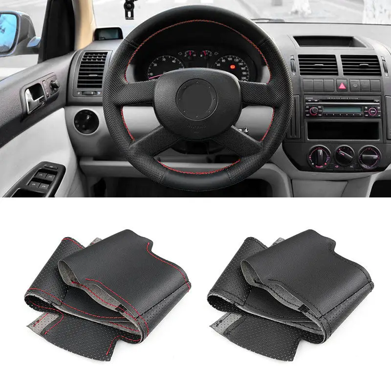 Protector volante cuero cosido a mano VW Golf 5 Touran Polo 4 radios