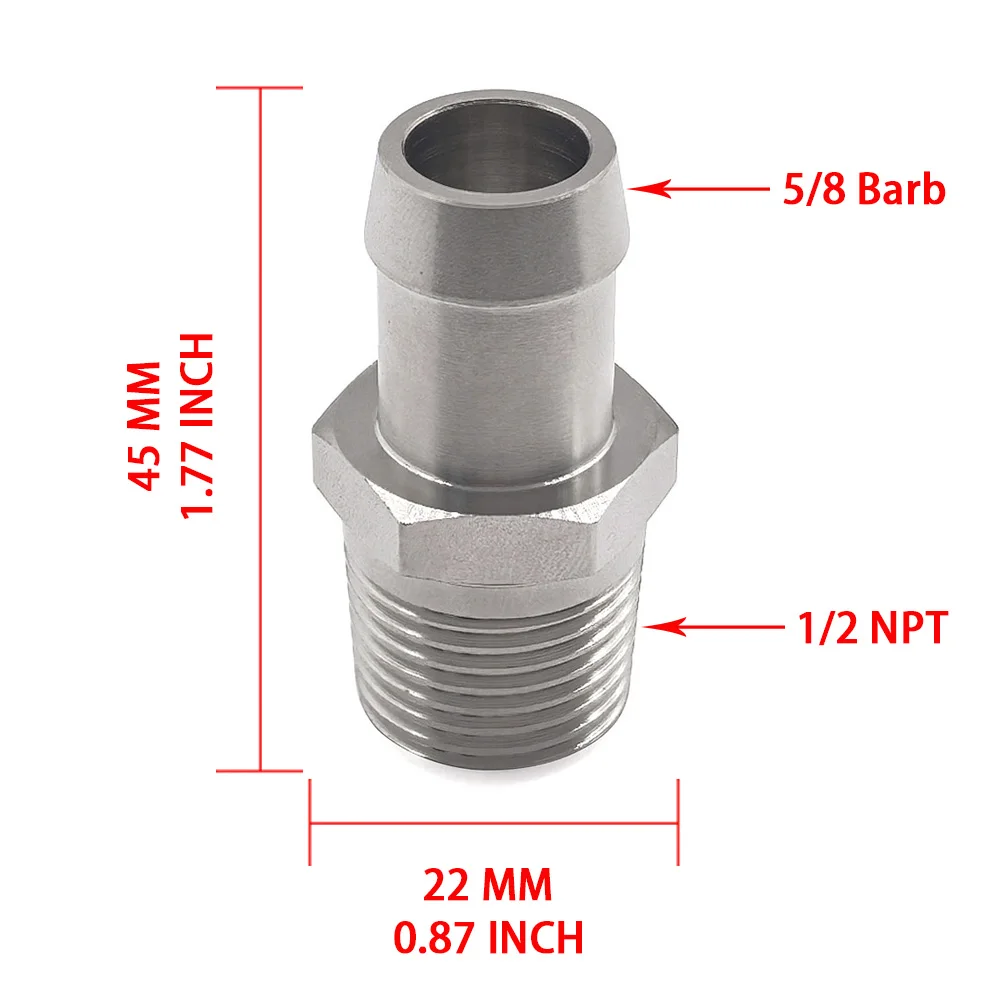 Racor calentador ADMONTO cromado 3/4" 5/8" Chevrolet - imagen 5