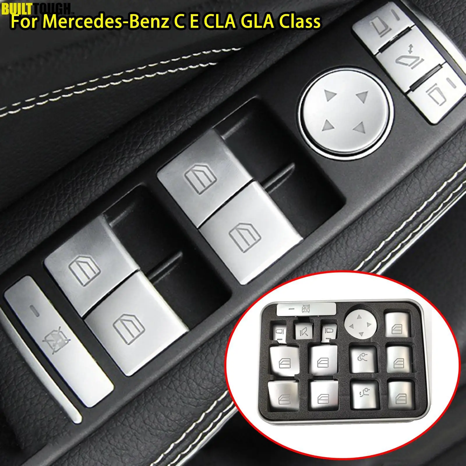 Pegatinas para botones del elevalunas Mercedes CLA y GLA 180/200