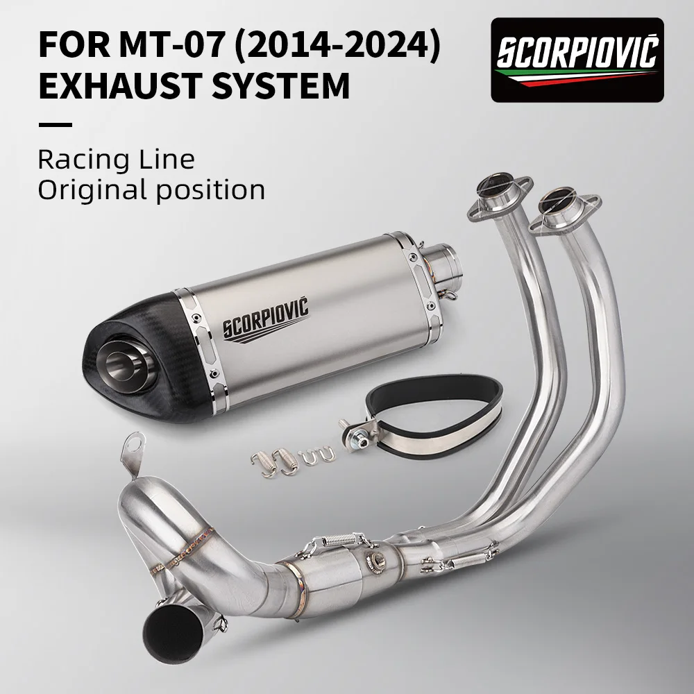 Escape MT-07 2014-2025: tubo frontal y silenciador modificado