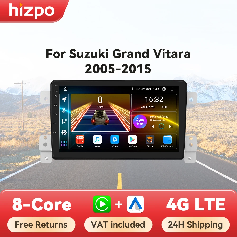 Radio GPS Hizpo 2 Din Android CarPlay BT – Suzuki Grand Vitara 3