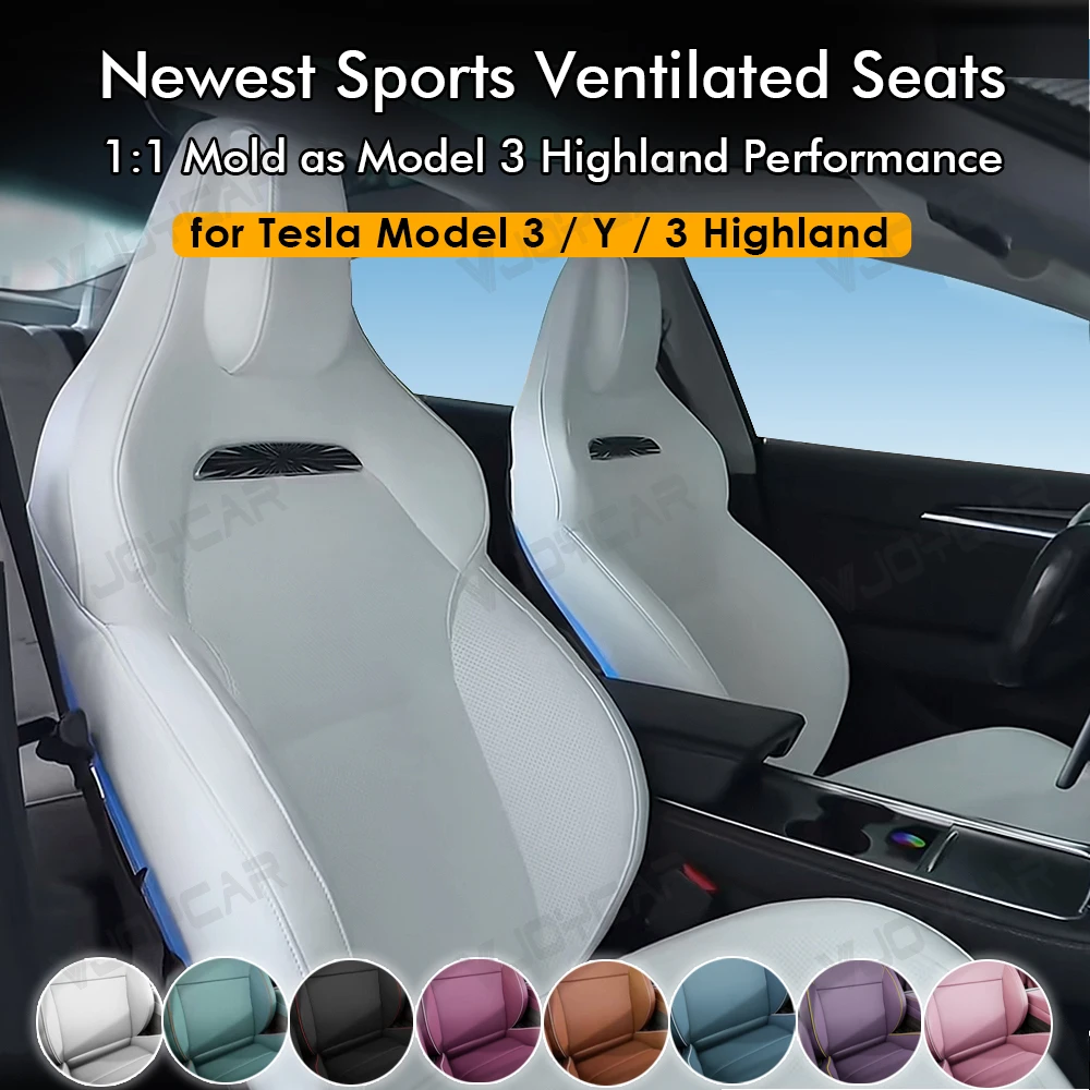 Kit asientos deportivos Vjoycar ventilados piel napa – Tesla Model 3 Highland y Y Juniper - imagen 4