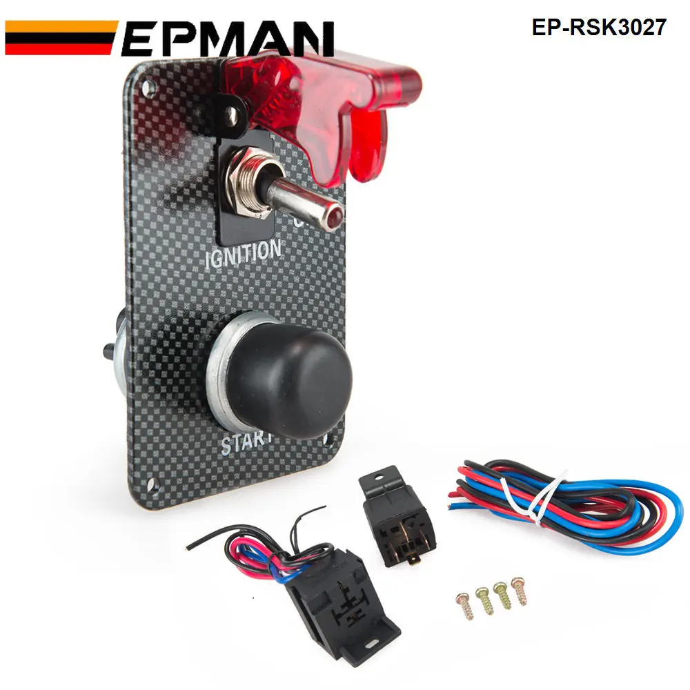 Botón de arranque EPMAN con cubierta roja, pulsador competición