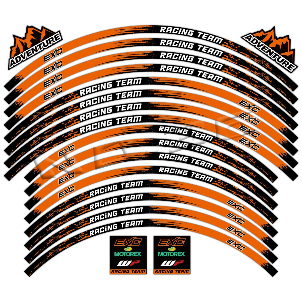 KTM EXC Pegatina Reflectante para Llanta Motocross - Cinta a Rayas - imagen 3