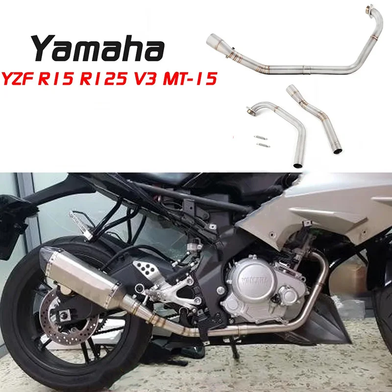 Escape completo Yamaha YZF R15/MT15/MT125 – tubo enlace medio modificado - imagen 4