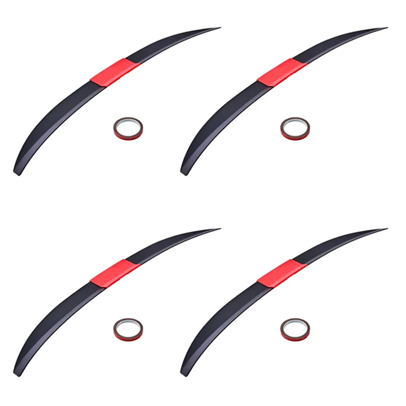 4X Alerón trasero universal Negro/Rojo Tuning - imagen 4