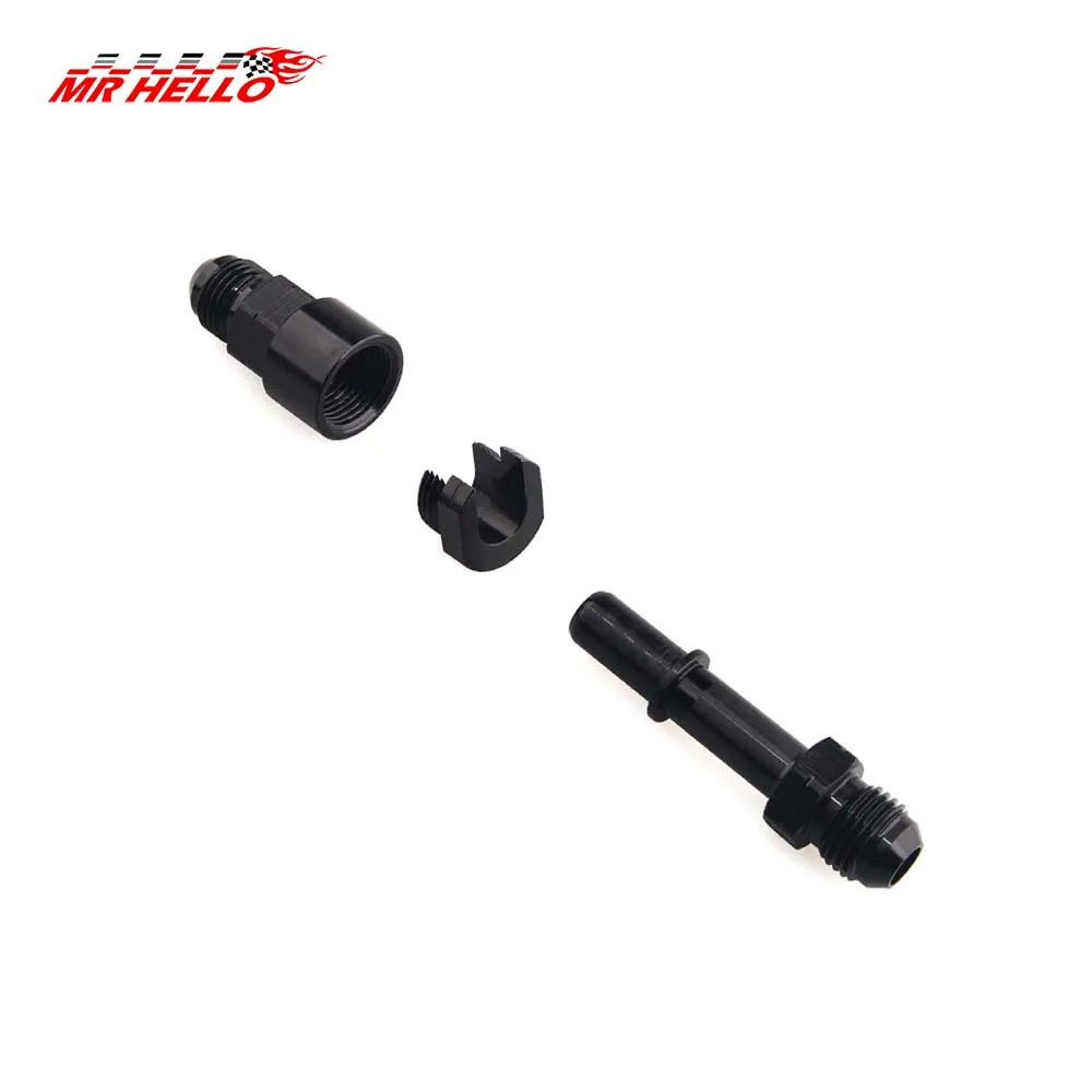 Racor conexión rápida 6AN macho para EFI de aluminio negro - imagen 2