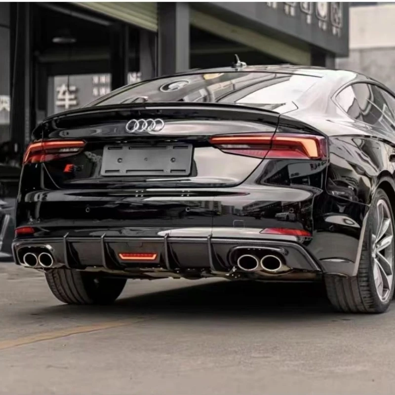 Difusor de parachoques trasero para Audi A5 s-line S5 B9 Sport 2017 2018 2019 2020 alerón difusor de coche de 4 puertas con escape (no para 2 puertas) - imagen 2