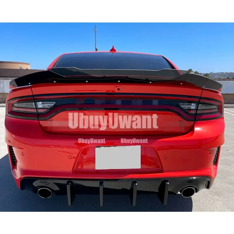 Para 2015-2019 Dodge Charger SRT Scat Pack OE parachoques trasero difusor labio fibra de carbono negro accesorios de coche - imagen 2