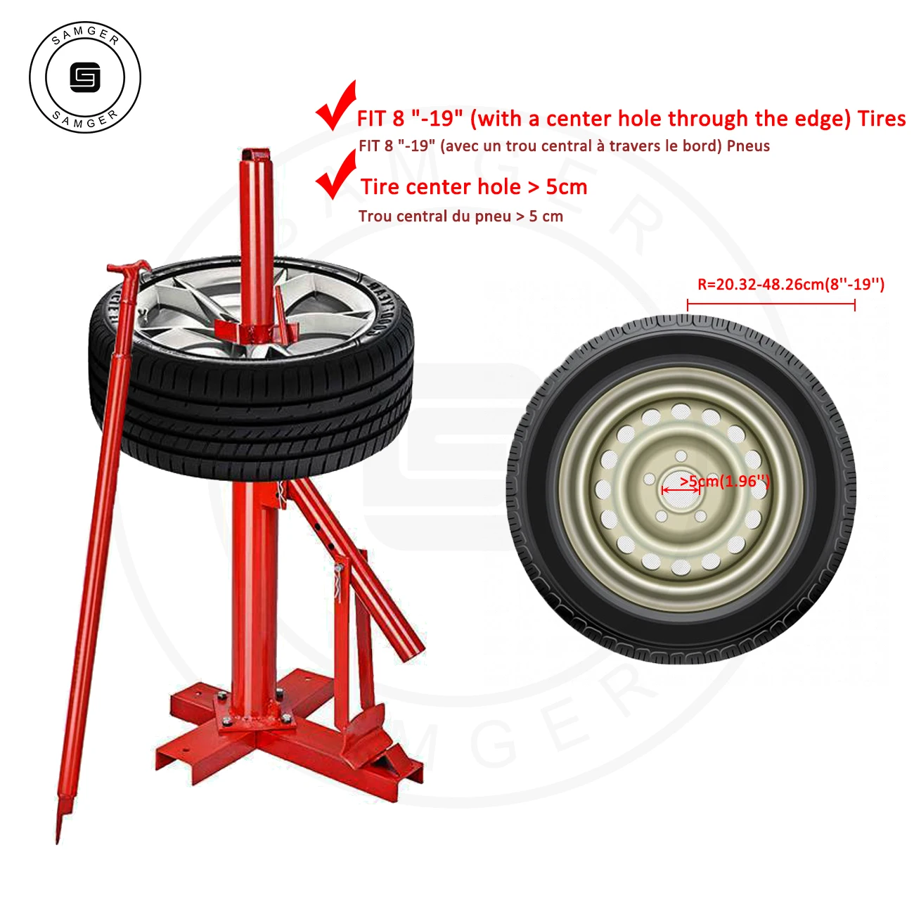 Samger desmontadora neumáticos manual para coche moto camión furgoneta - imagen 3