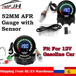 Medidor AFR 52 mm con sonda lambda banda estrecha racing 12 V