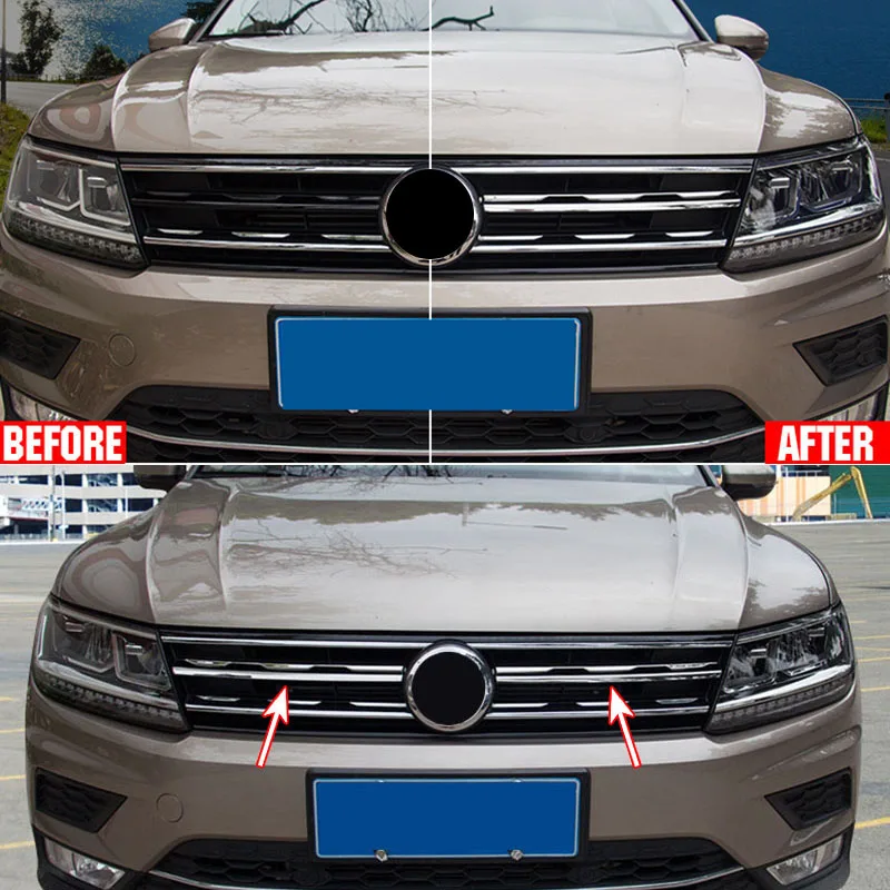 Parrilla frontal de malla cromada para VW Tiguan II 2016-2021 - imagen 2