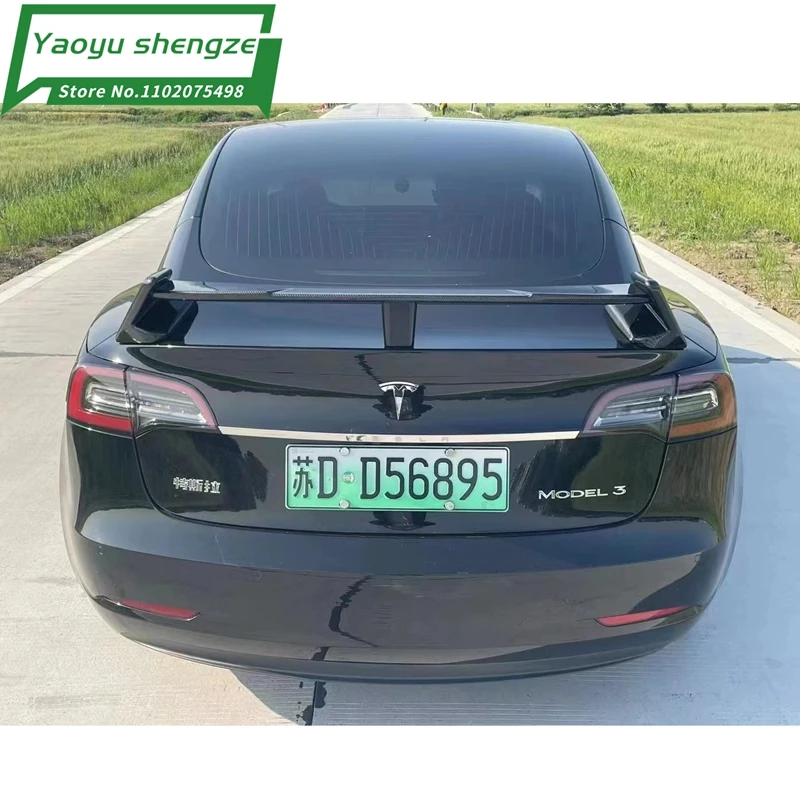 Alerón fibra de carbono estilo cola pato para Tesla Model 3 - imagen 5