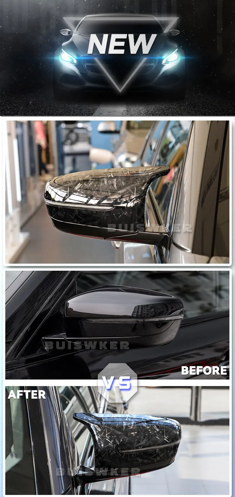 Cubierta de espejo estilo M instalada en un BMW