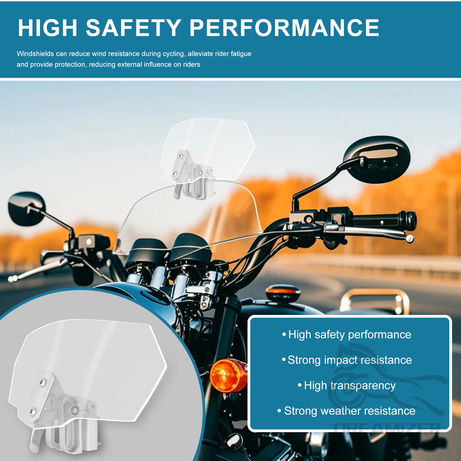 Deflector de viento extensible ajustable para parabrisas de moto BMW - imagen 2
