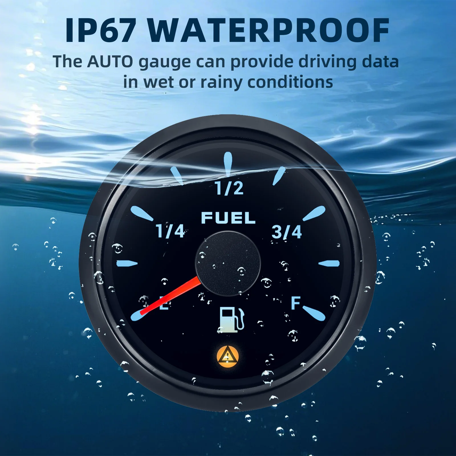 Medidor digital de nivel de combustible 52 mm, 7 colores y alarma - imagen 2