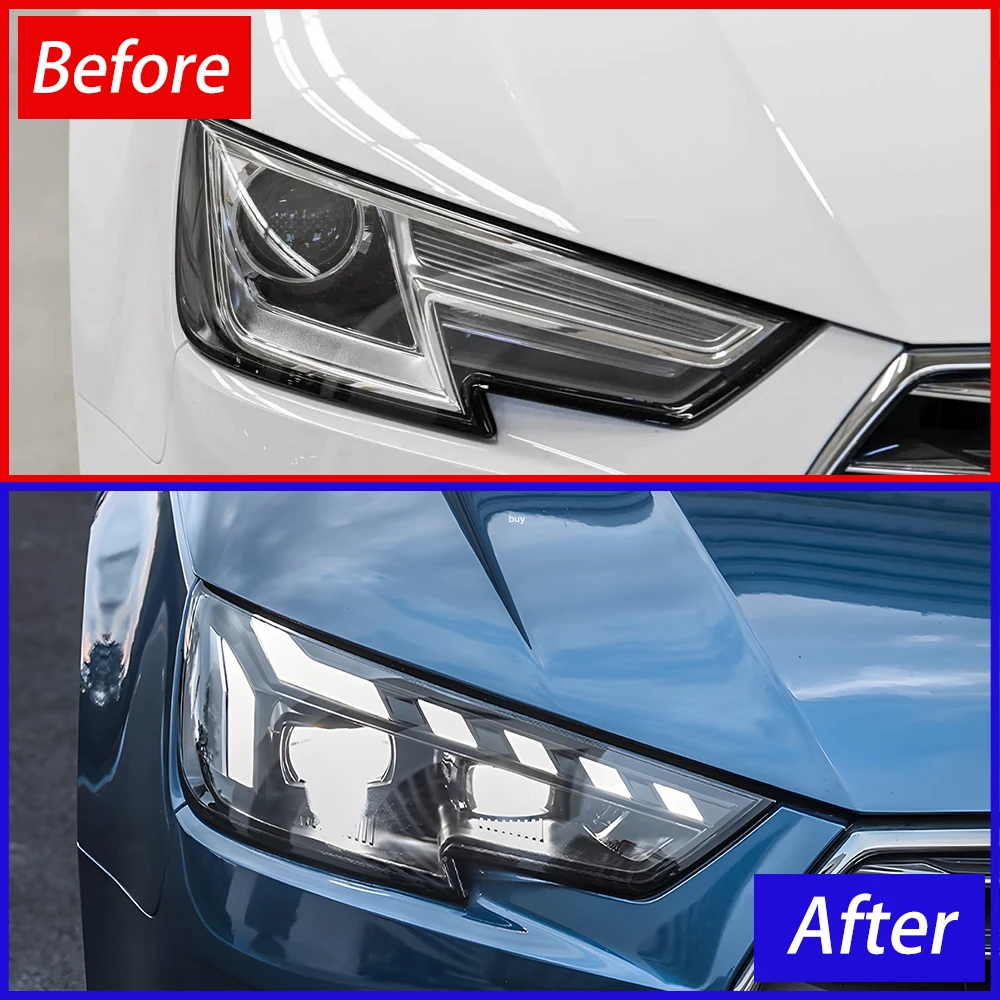 Para Audi A4 A4L RS4 S4 2017-2019 conjunto de faros automáticos efecto de arranque actualizado estilo RS lente de proyector LED accesorios de herramientas de coche - imagen 3