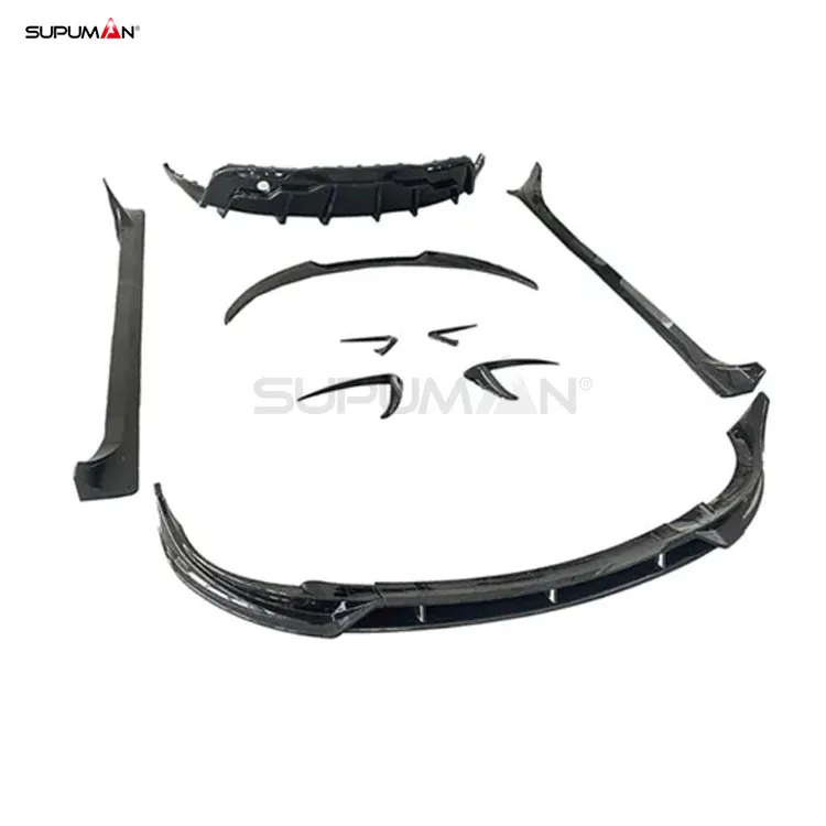 Kit carrocería PP aspecto carbono Tesla Model Y labios alerón falda 2020-2023 - imagen 4