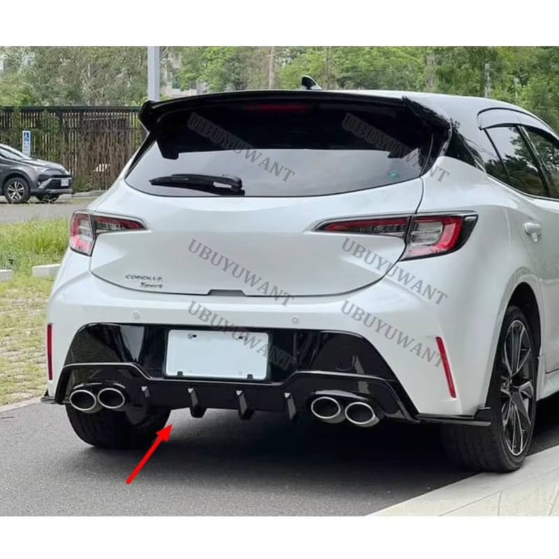 3 uds para Toyota Corolla Hatchback E210 2019 + labio trasero de fibra de carbono modificado alerón trasero negro difusor divisor kit de coche - imagen 3