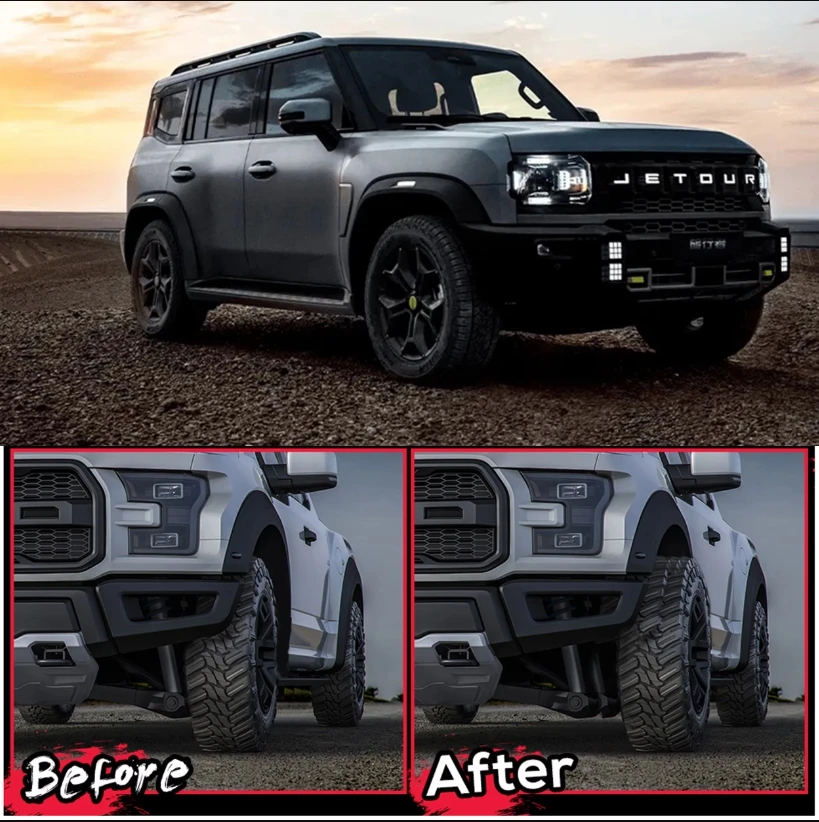 Espaciador de rueda de aluminio negro para Jetour Traveler y Jetour T2