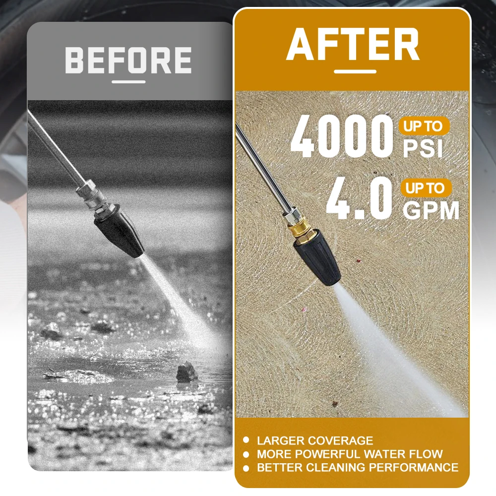 Boquilla turbo 360° lavadora presión 1/4" 4000 PSI – conector rápido - imagen 3