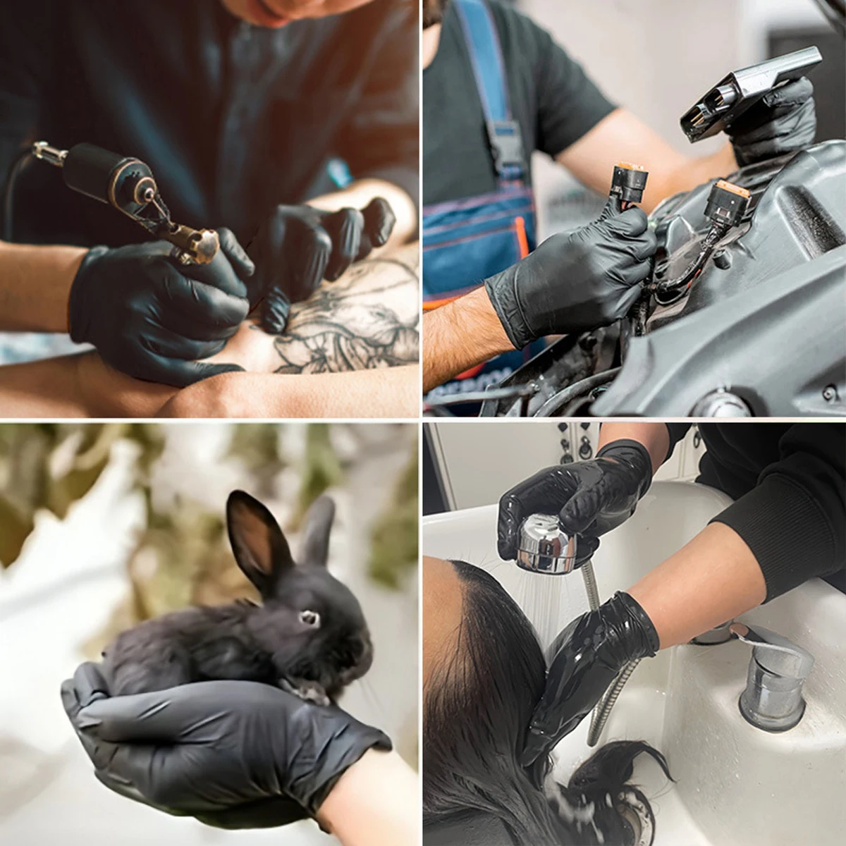 Guantes nitrilo negros desechables para limpieza y peluquería - imagen 3