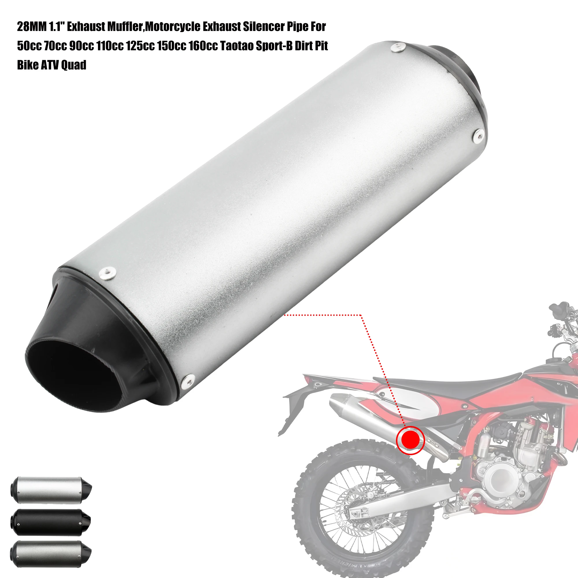 Tubo de escape boca de pescado universal para Pit Bike y ATV - imagen 2