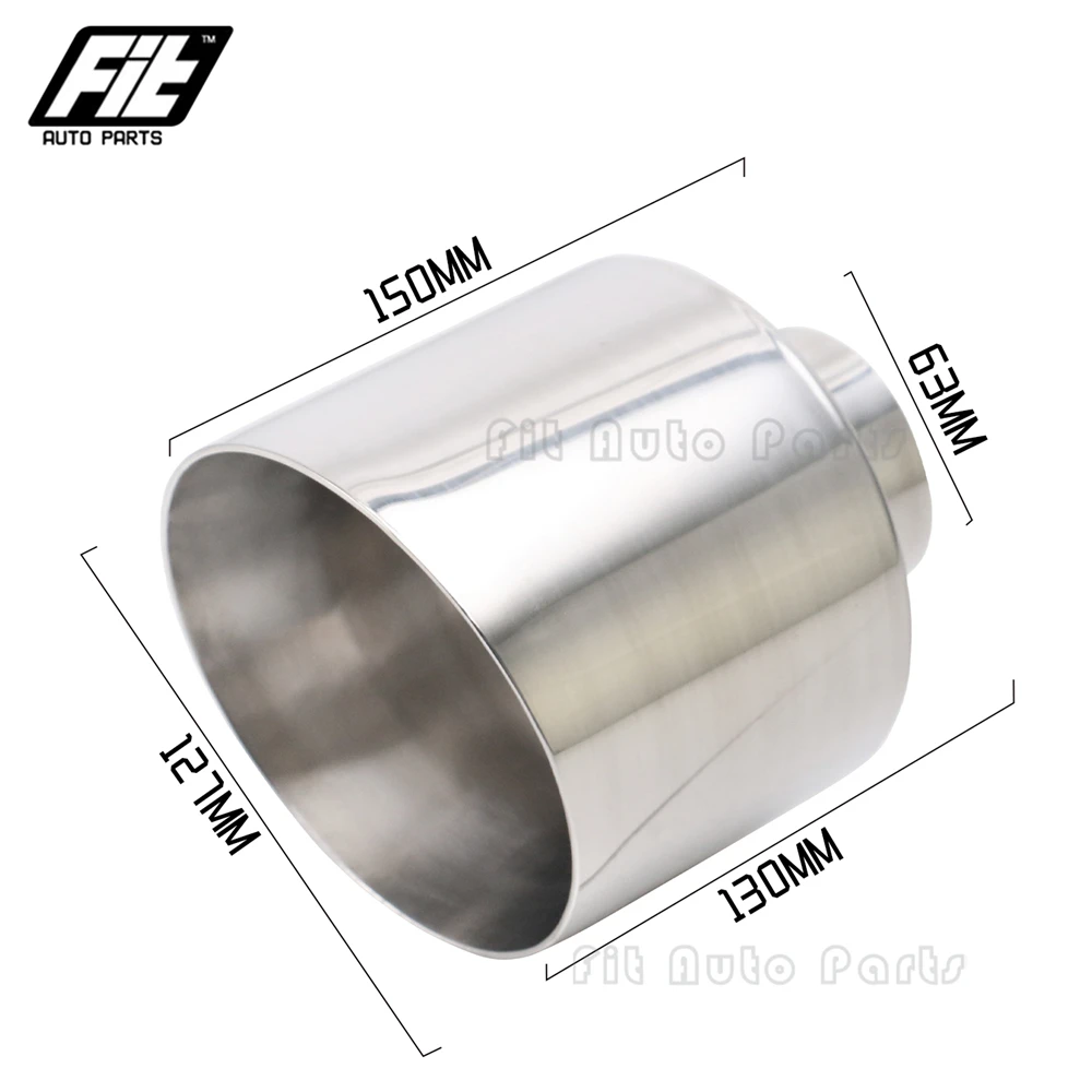 2 uds. De garganta trasera de acero inoxidable, salida de 127mm, tubo de escape, embellecedor de silenciador de coche - imagen 2