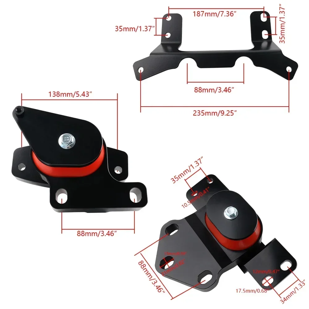 Soportes de motor reforzados antivibración para VW Golf R MK7 2.0 TSI - imagen 2