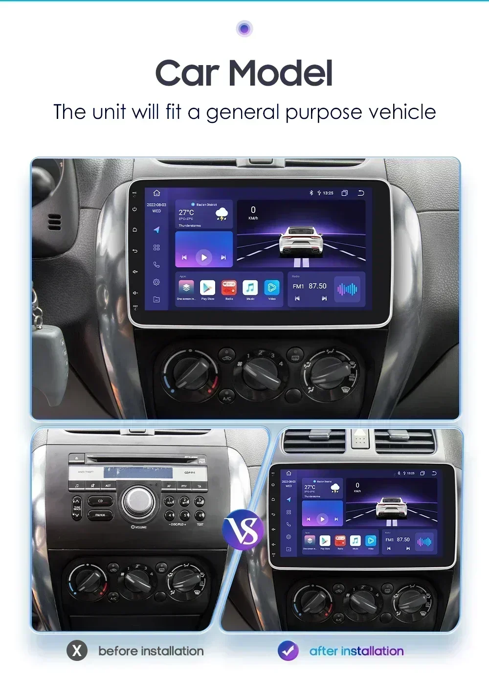 Hizpo Radio Android Auto CarPlay para VW Fiat Renault Nissan - imagen 5