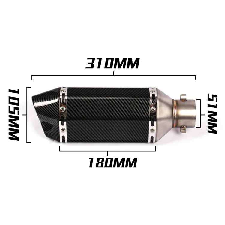 Silenciador escape universal 51 mm con DB Killer – Yamaha MT-07/XJ6 - imagen 2