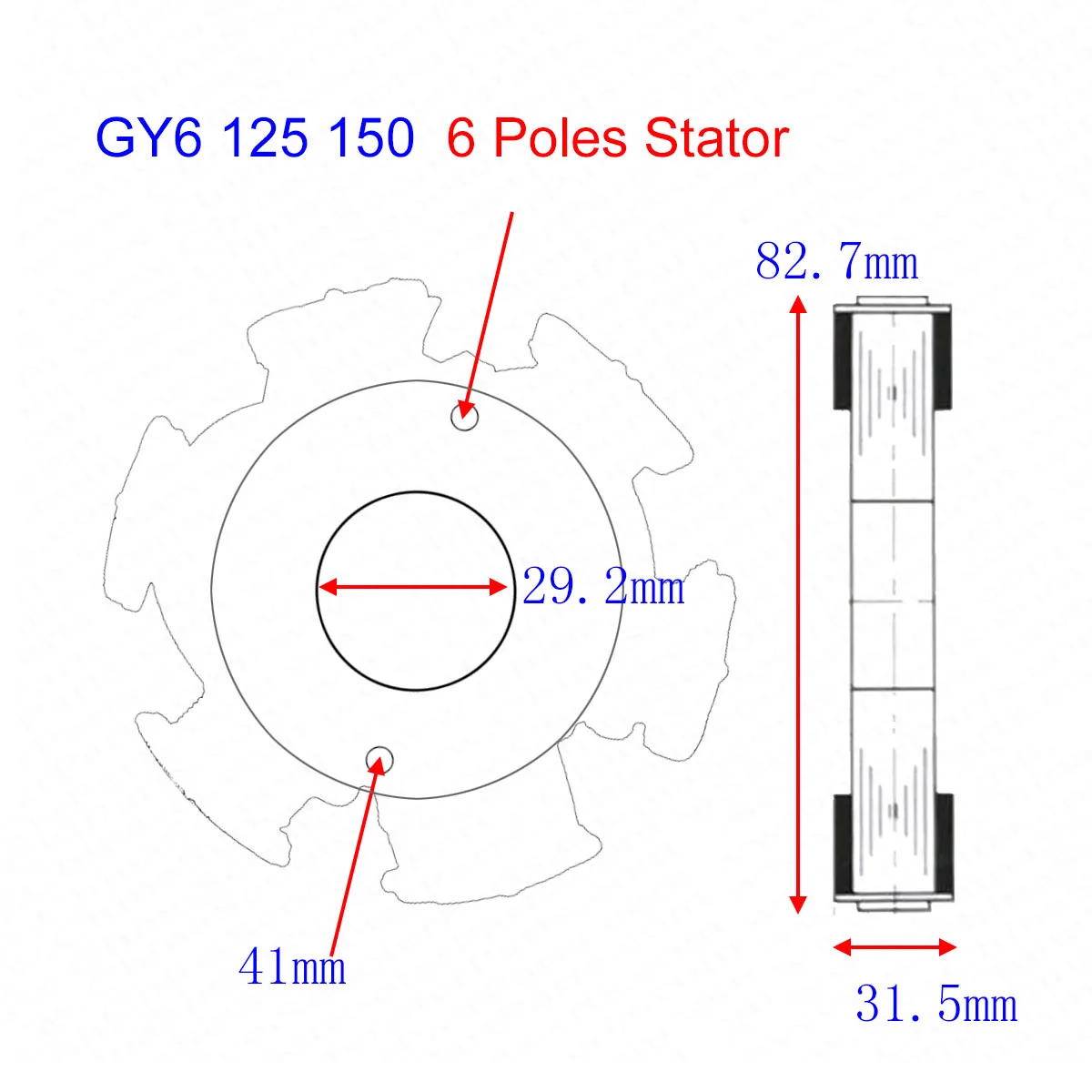 Estator Magneto GY6 para Scooter 125-150cc 152QMI 157QMJ - imagen 2