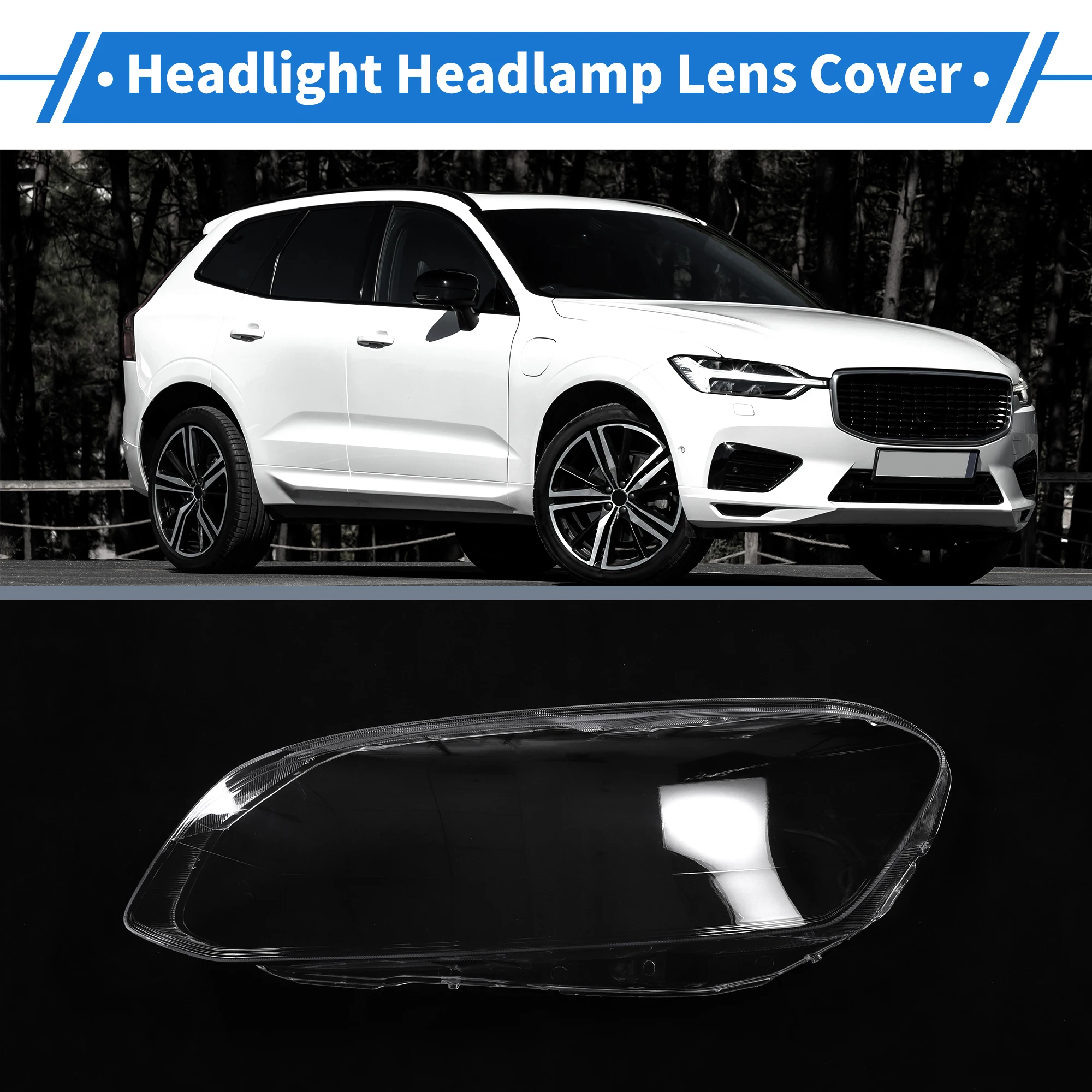 UXCELL Auto cubierta de lente de faro delantero izquierdo lente de faro de coche cubierta de lente transparente para Volvo XC60 2014-2017 1 pieza - imagen 2