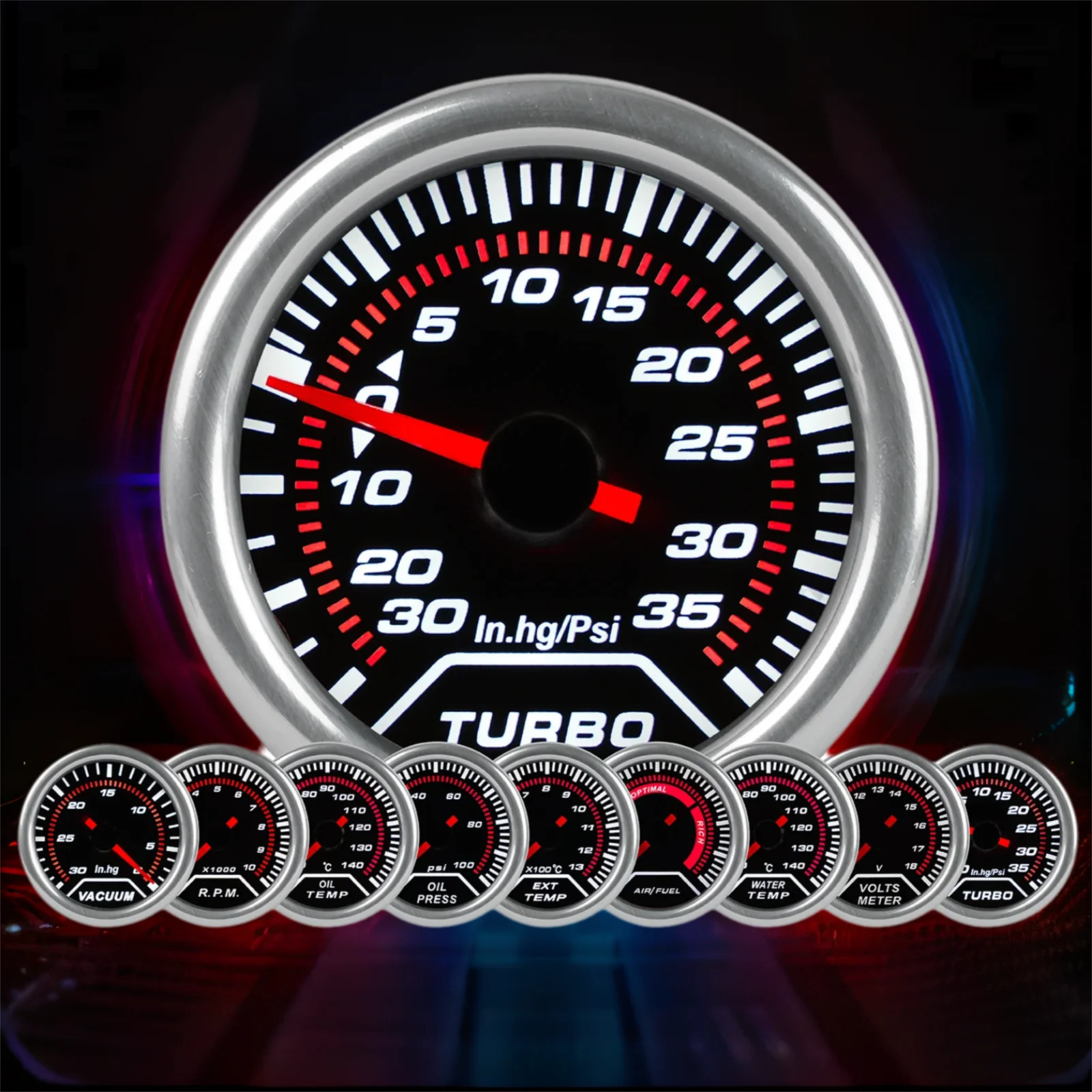 Dofi Reloj multifunción 52 mm: turbo, temperaturas y voltímetro