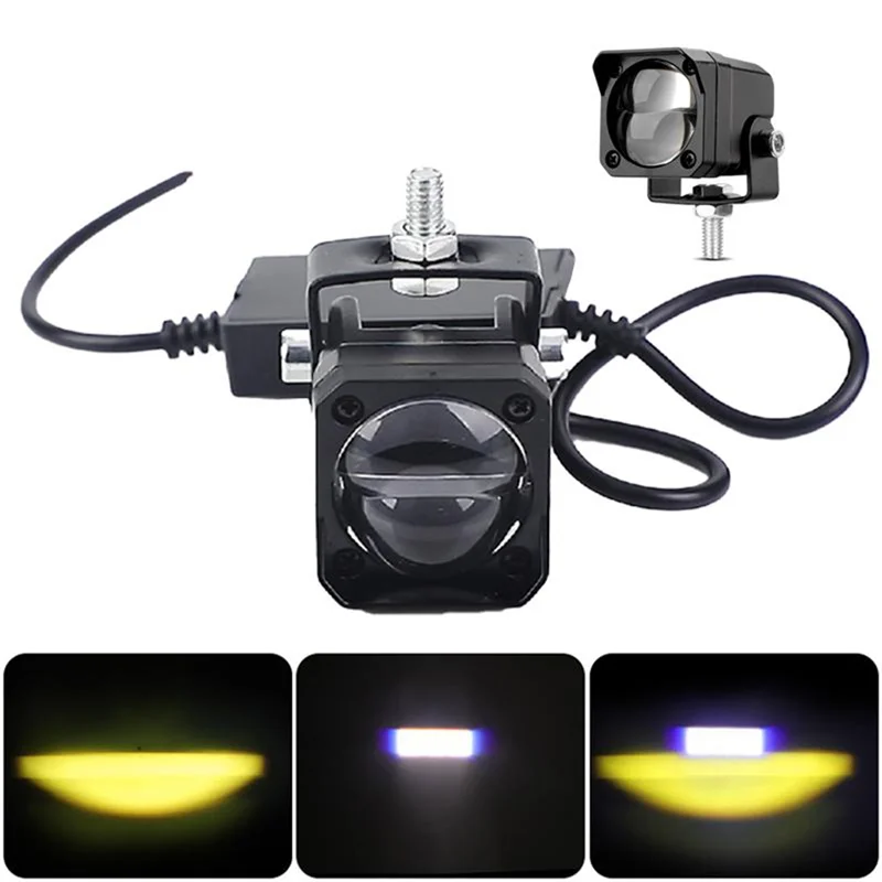 Foco LED antiniebla auxiliar doble color blanco/amarillo moto cross - imagen 5