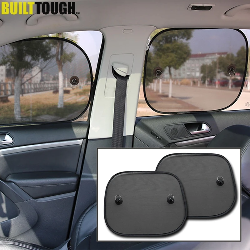 Súper calidad, 2 uds., parasoles laterales negros para coche, parasoles para ventana trasera, cubierta de malla, visera protectora, pantalla Interior, protección UV para niños