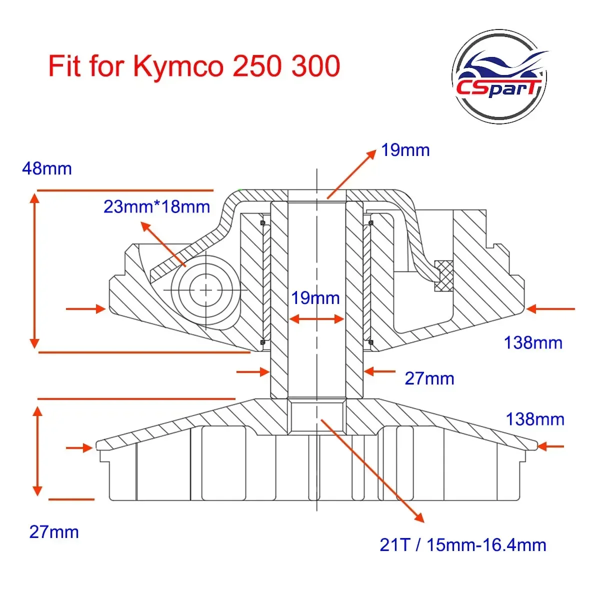 Ventilador de variador Kymco 250/300 – Grand Dink, Maxxer y MXU - imagen 3